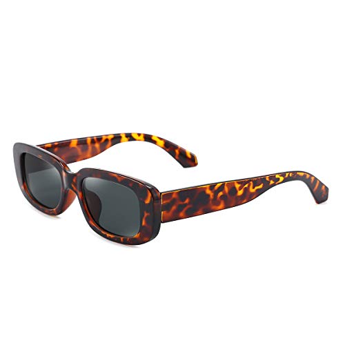 Dollger Rectangle Sunglasses for Women Men Trendy Retro Fashion Sunglasses UV 400 Protection Square Frame