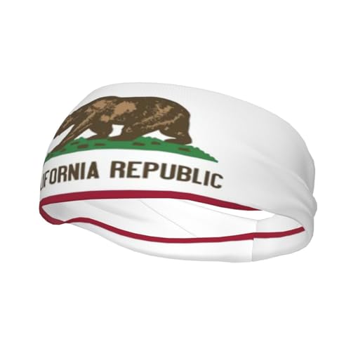 Cute California State Flag Sweatbands Sports Headband for Men Women Flag Sweat Bands for Running Gym Yoga Cycling
