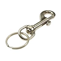 Lucky Line 3-1/2" Bolt Snap, mens, Nickel Plated Zinc with 1-1/8" Split Key Ring (4511)