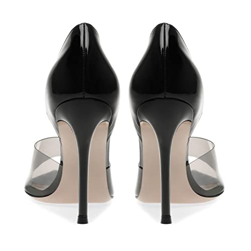 FOWT Summer Fashion Bi-Material Slip on D'Orsay Heeled Sandals Sexy Pointed Toe Two Tone 4 in Heels for Women Comfort Dress Casual Pumps Shoes, Nude US Size 4-16 M3