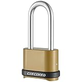 CINCINNO 4 Digit Combination Lock, Heavy Duty Combination Padlock with Long Shackle Combo Padlock fo