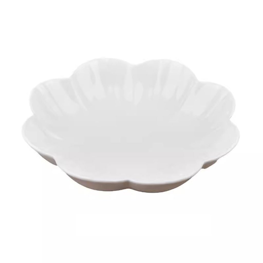 Talerze Obiadowe Ceramiczny Talerz Obiadowy Biały Talerz Domowy Głęboki Talerz Kreatywny Płatek Talerz Na Zimne Dania Domowy Talerz Sałatkowy Talerz Deserowy Ak(Średni)