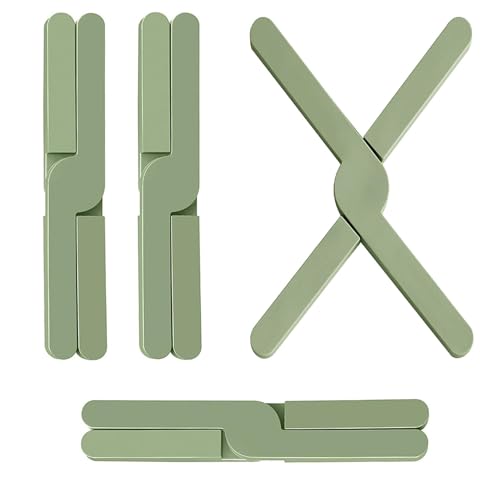 DEFIYEAR 4PCS Folding Silicone Trivet, Heat Resistant Trivets for Hot Pans, Foldable Silicone Pad for Worktops, Non-Slip Pan Stands for Kitchen, Protects Dishes Countertops and Tables from Heat Damage