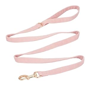 Soft cotton dog leash 5 ft heavy duty corduroy dog leashes with gold metal hook for small medium large dogssmalllight pink   cucciolini doodles