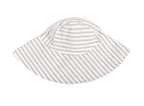 Baby Sun Hat Toddler Hats For Boys Girls Infant Sun Hat Baby Girl Hats Outdoor Wide Brim Basin Hat Beach Hat Upf 50+ Cotton Hemp Breathable Quick Drying (9-24 Months, Grey White Stripe) #TOP3
