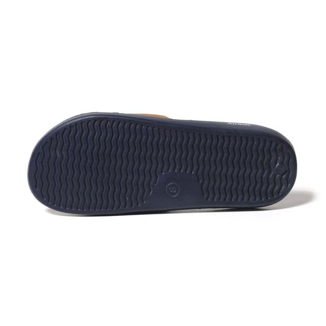 Image of CHUPPS Mi Ace Orange Navy Drift Orthopedic Slippers | Soft Footpharma Footbed | Breathable Ventilation Holes | Lightweight Flip Flops | Anti-Skid Chappals for Everyday For Mens