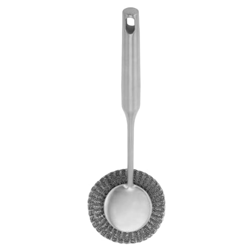 Handle Steel Wool Scrubber, Deep Rustproof Stainless Steel Scrubber With Handle Steel Wool Scrubber For Cleanings Dishes Kitchen Dish, Pots, Pans, Grill, Sink, Bathroom(Silver)