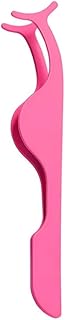 Hermania Eyelash Applicator Tweezers, Stainless Steel, Curved Tip, Firm Grip False Lashes Application Tool (Fuchsia)