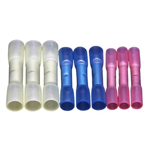 Kit de conector de manga a tope termorrretráctil y terminal aislado impermeable rojo 7