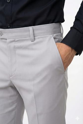 Image of Formal Pants for Men Office Wear - Premium Regular Fit Formal Trouser for Men, Boys, Gents Bottom Formal wear for Office Meeting, Party, Gathering, Wedding