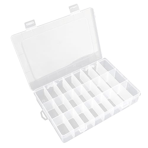 OALCQ 24 Grids Plastic Organizer Box With Dividers Clear Craft