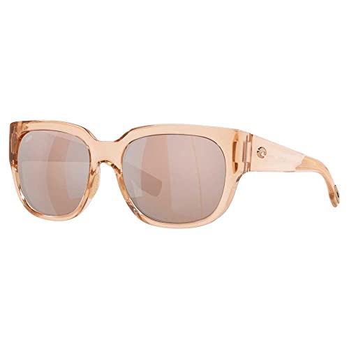 Costa Del Mar Womens Waterwoman Rectangular Sunglasses, Shiny Blonde Crystal/Copper Silver...