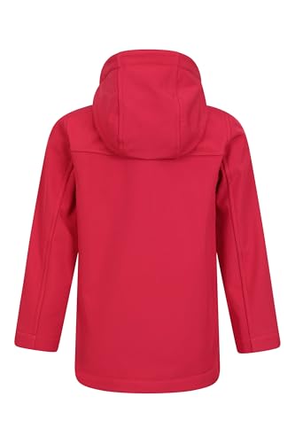 Mountain Warehouse Exodus Kids Softshell Jacket - Breathable Childrens Jacket, Showerproof Girls Coat, Fleece Lined Boys Hoodie, Wind Resistant - for Travelling, Red, 13 Years - Image 6