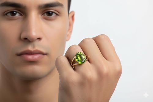 Image of 55Carat Choose Your Color Genuine Stone Ring 18K Gold Plated Oval Handmade Jewellery for Gift Sizes 4-13