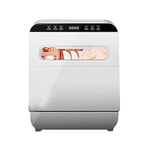 Draagbare vaatwasser aanrecht met 6l ingebouwde watertank, 5 wasprogramma’s en luchtdrogfunctie, 720 ° dubbele…