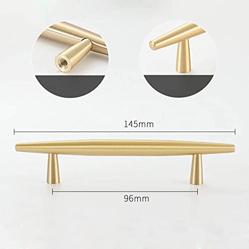 WYNWJ Zieht Griffe Griff, Europäischer Stil Schrankgriffe Massiver Kupferschrank Möbelgriffe Schrankgriffe Schubladengriff Dickes Material 100% Reines Kupfer Gold/Hole Distance 96Mm - Image 3