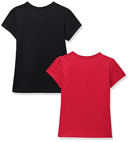 Image of Amazon Brand - Symbol Girl's Regular Fit T-Shirt (PAG 504 Black & Red 11-12 Years)