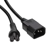 Kenable IEC Plug C14 to Cloverleaf Plug C5 Converter Adapter Power Cable 15cm (~6 inch)