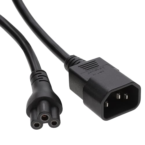 kenable IEC Plug C14 to Cloverleaf Plug C5 Converter Adapter Power Cable 15cm (~6 inch)