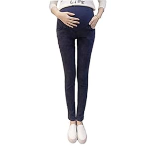 Yililay Moederschap Jeans Zwangere Leggings Skinny Broeken Belly Protection for Women Zwangere Moeder Navy XL
