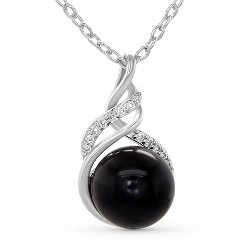 Tryndi Real Tahitian Black Pearl Necklace Gifts for Women - Larger 11-12mm Luxury Pearl Jewelry Gift for Wife - Wedding Anniversary, Christmas, Valentines, Birthday, Mothers Day Presents for Mom, Daughter, Girlfriend, Soulmate Necklace For Women
