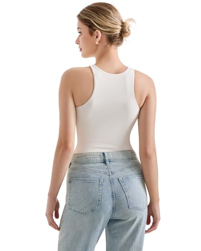 SUUKSESS Women High Neck Sleeveless Double Lined Summer Basic Crop Tank Tops 20253