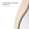 Baroni Home Specchio da Parete Bianco Design con Cornice Ondulata in Plastica, Specchio Decorativo Moderno per Soggiorno, Bagno, Camera e Ingresso, 50x120cm Grande Bianco #3