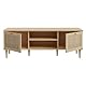 FORTE CALASETTA TV-Schrank 160, Bett im Boho-Stil mit Wiener Geflecht, TV-Tisch, Holzwerkstoff, Elegancia Eiche Holzdekor/Technorattan, 160 cm breit x 58 cm hoch x 41 cm tief