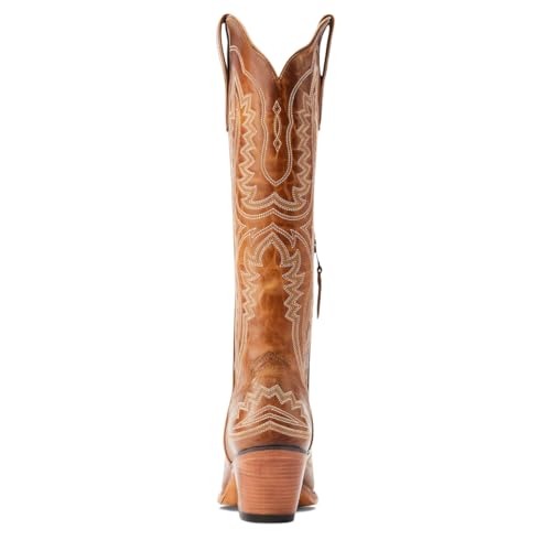 Ariat Womens Casanova Embroidered Snip Toe Zippered Casual Boots Knee High Mid Heel 2-3" - Brown4