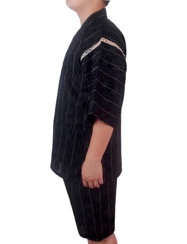 Fendawn Strive Classical Japanese Style Pajamas, Vintage Cotton Bathrobe Kimono Pajamas Men's Casual Clothes Thin Breathable, Style F63