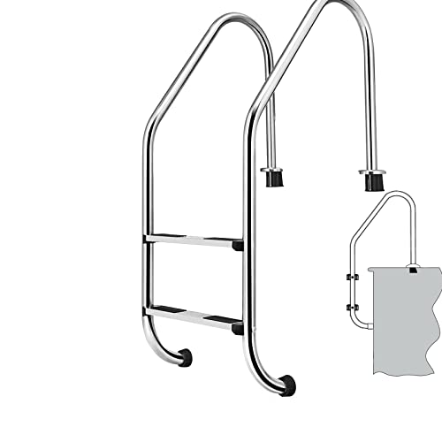 Escalera para piscina con 2 peldaños de acero inoxidable miniatura 1
