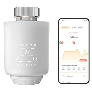 WILAWELS Smarte Heizkörperthermostat, Digital Heizungsthermostat, APP- und Sprachsteuerung intelligenter Heizkörperregler, kompatibel mit Alexa und Google Home, programmierbar, weiß ZW01TRD06