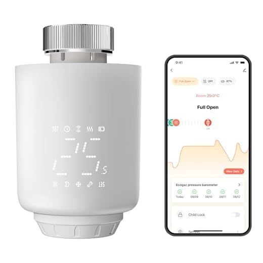 Thermostat de Radiateur Intelligent Wi-FI, Vanne de Radiateur Smart Connectée, Contrôle par Application, Pas Besoin de Passerelle, Compatible avec Alexa et Google Home, Programmable, Blanc