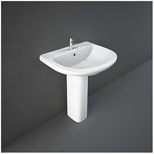 Inbagno Lavabo con Colonna Ceramica RAK Ceramiche Serie Orient Completa di Colonna