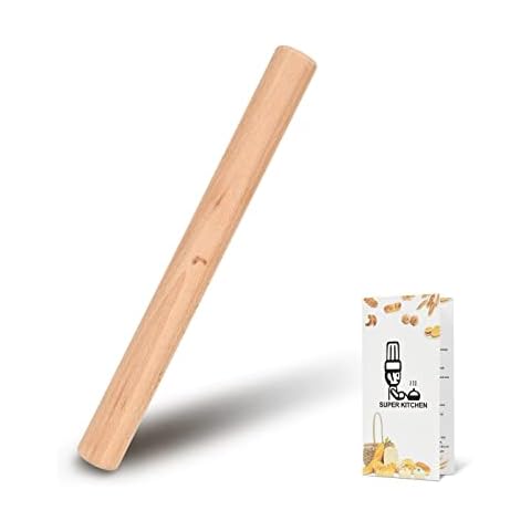 SUPER KITCHEN Beech Wood Rolling Pin for Baking Cover