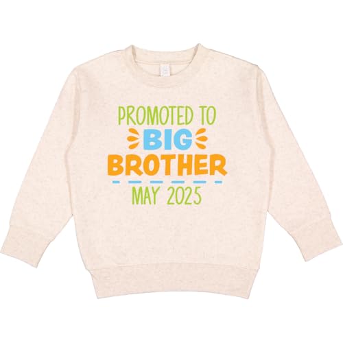 inktastic Promoted To Big Brother May 2025 Toddler Sweatshirt 3T Natural Heather 45190