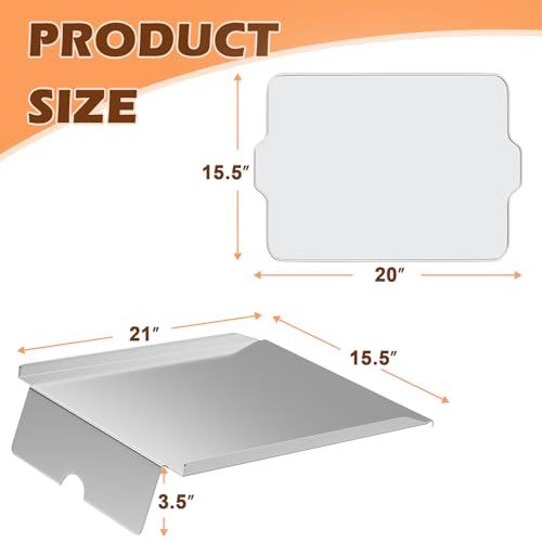 Image of Drip Tray Heat Baffle & Drip Tray Liners Kits Replacement for Camp Chef 24 Series /PG24SG-4 /Woodwind SG 24 Pellet Grills, Grill Drip Pan Parts for SmokePro SG 24 /STX 24 and Traeger Pro 20 22 575 Series