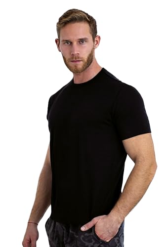 Merino Wool Shirt Men - 100% Wool Short Sleeve Breathable Anti-Odor