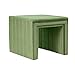HomePop Modern Channel Tufted Velvet Ottoman Home Décor|Ottoman for Living Room & Bedroom - Green