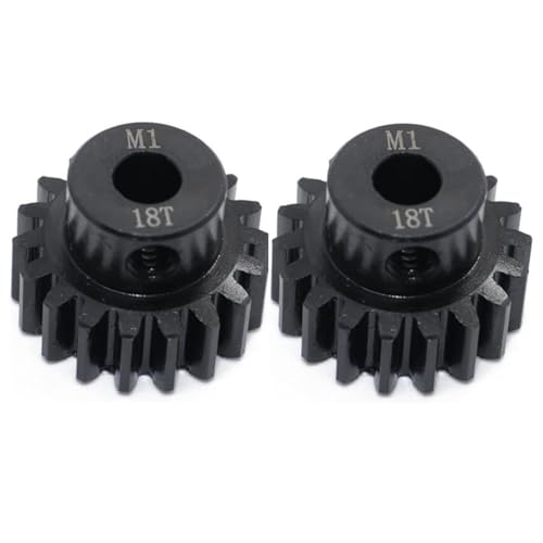 ADORLY 2Pcs 6491X 18-T Pinion Gear, 1.0 Metric Pitch, Fits 5mm Shaft (Compatible with Steel Spur Gears) for Traxxas RTR Vehicle Upgrade Parts