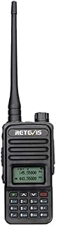 Retevis RT85 Walkie Talkie Dual Band, Long Range Scanner Radio, 2m/70cm Ham Radio with LCD Display, 200 Channels Professional Two Way Radio for Outdoor Adventure, Construction Site(Black, 1Pcs)