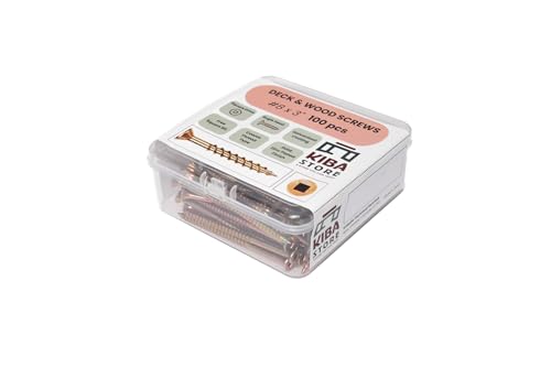 #8 x 3 Tornillos para Deck y Madera | Sistema Robertson de Cuadro | Cabeza Bugle | Dorado | Revestimiento Galvanizado | Caja con 100 piezas miniatura 4