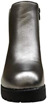 REFRESH CLUB-01 Women's Slip On Chunky Heel Ankle (11, Pewter) | Image 4
