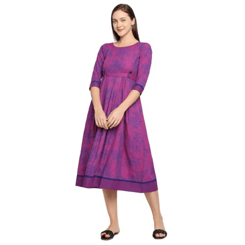 Image of DUMMY SHAPE Women's Rayon Anarkali Maternity Dress & Feeding Kurti with Zippers