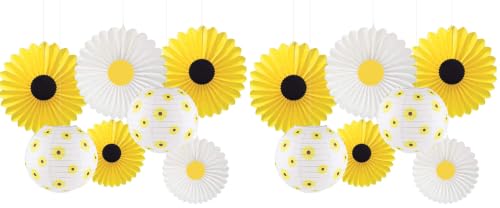 Image of CHRORINE Sunflower Party Decorations, Sunflower Birthday Party Baby Shower Bridal Shower Wedding Decorations, Baby Shower Birthday Party Supplies (Pack of 2)