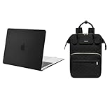 MOSISO 15-15.6 inch Laptop Backpack&Compatible with MacBook Air 13 inch Case 2022-2018 A2337 M1 A2179 A1932 Touch ID, Plastic Hard Shell Cover Compatible with MacBook Air 13.3 inch Case, Black