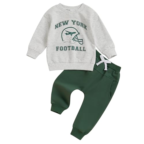 Toddler Baby Football Outfits Sundays are for The Jets Football Sweatshirt Top Pants Set Cute Fall Clothes
