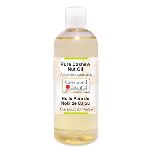 Image of Greenwood Essential Cashew Nut Oil (Anacardium occidentale) | Infused | Pure | Non-Sticky | Lightweight | Moisturizing | For Skin & Hair | Multi-Purpose Use | Men & Women | 200ml