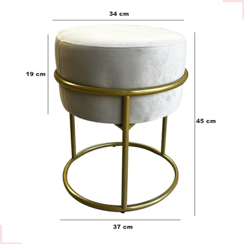 Puff Banqueta Redondo Provador Boutique Camarim Conforto (Bege)