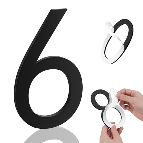 Image of 8 Inch House Numbers, Self-adhesive for Outside Mailbox House Number (6)